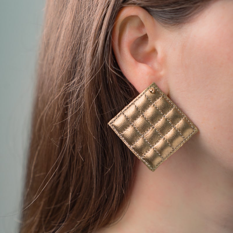 Boucles d'oreilles Matelasses Bronze