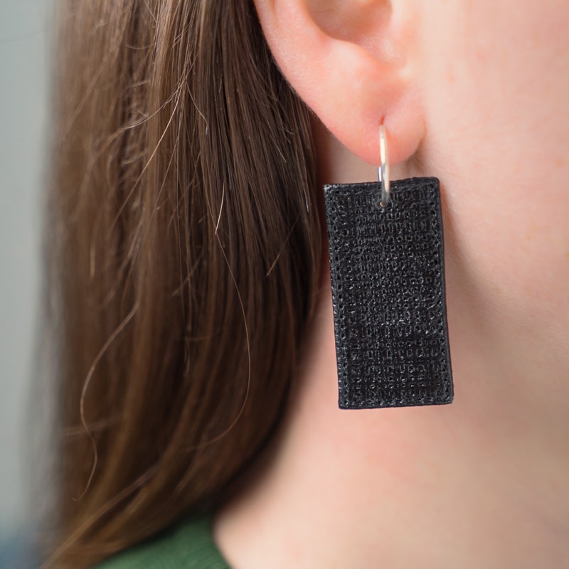 Boucles d'oreilles Epures Noir Textur